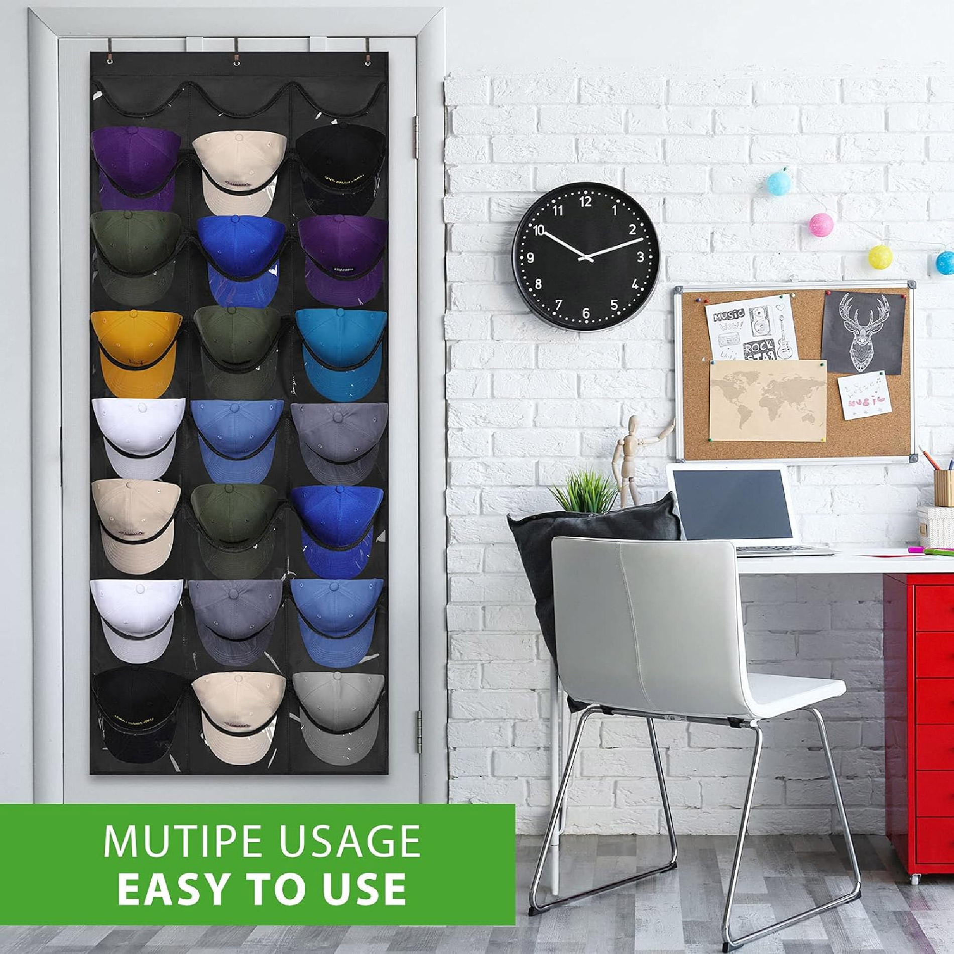 Miniatura 3 de Organizador De Gorras Colgante De Puerta